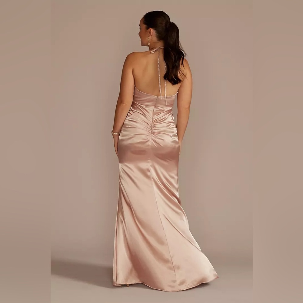 GALINA SIGNATURE Tie-Neck Halter Mermaid Dress in Desert Coral - Size 4 - Picture 5 of 8